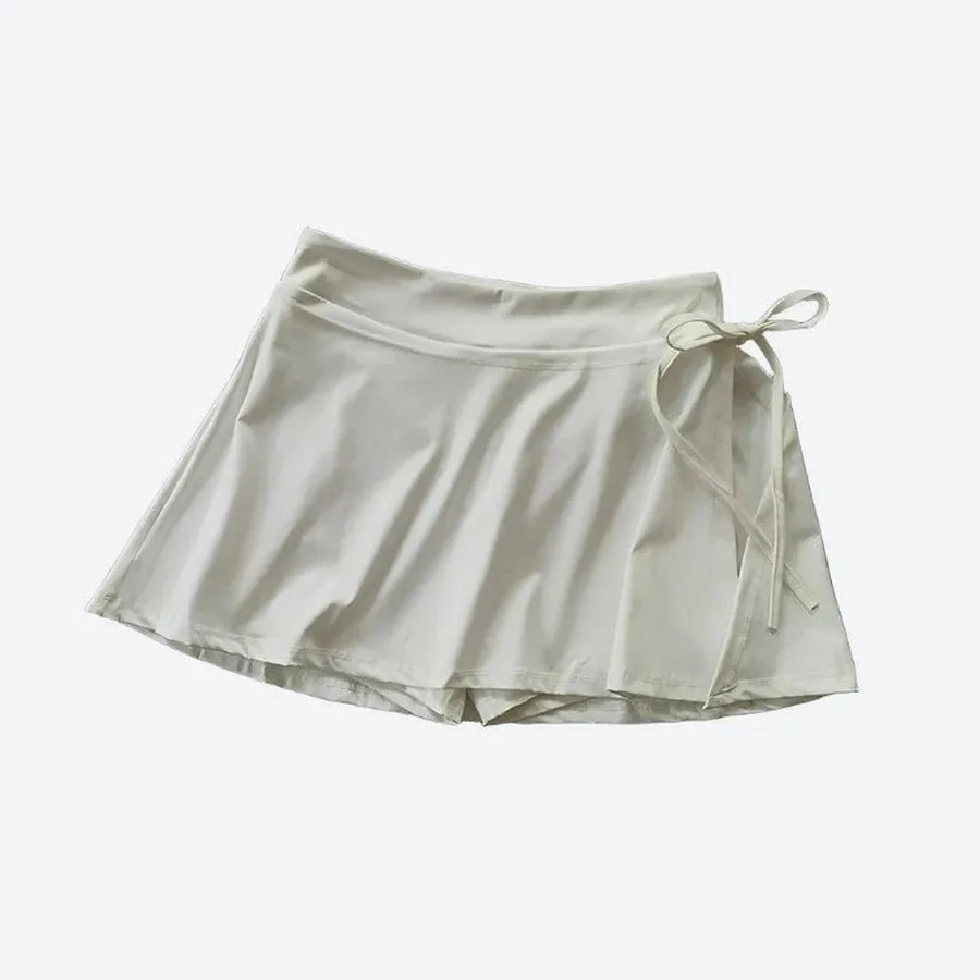 Trendy High-Waist Wrap Skater Skirts