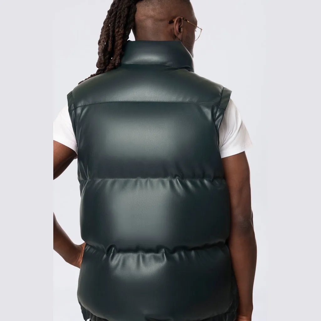 Utility Vegan Leather Vest - Scarab