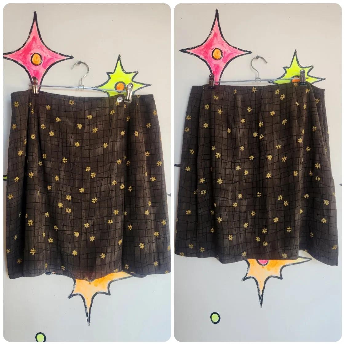 Vintage 90s Y2K | Grunge Whimsy Fairy Grunge Mini Wrap Skirt | Size M