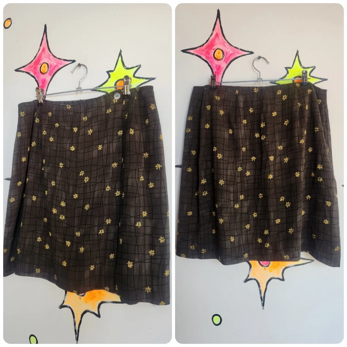 Vintage 90s Y2K | Grunge Whimsy Fairy Grunge Mini Wrap Skirt | Size M