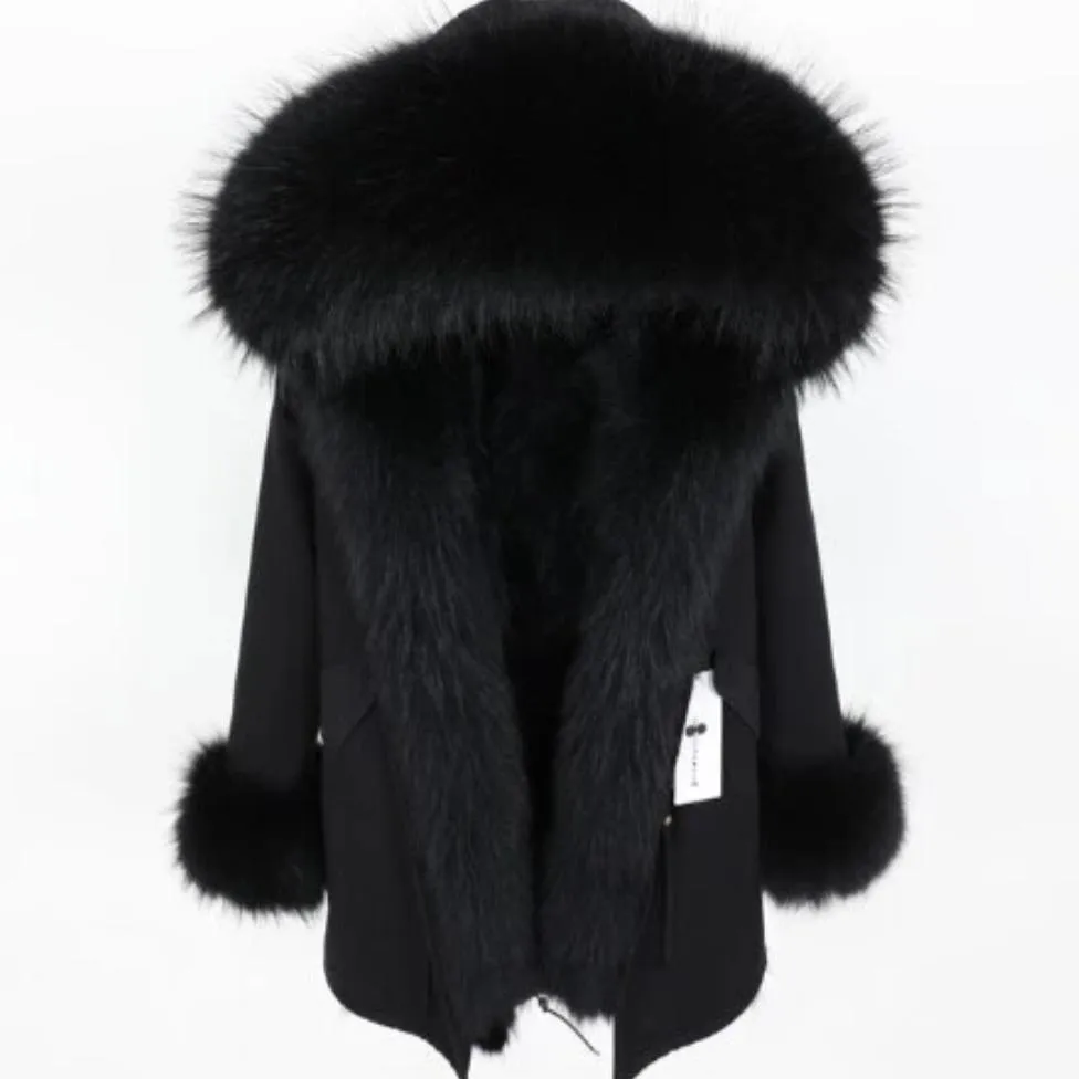 Women's Winter Casual Warm Long Parka With Raccoon Fur