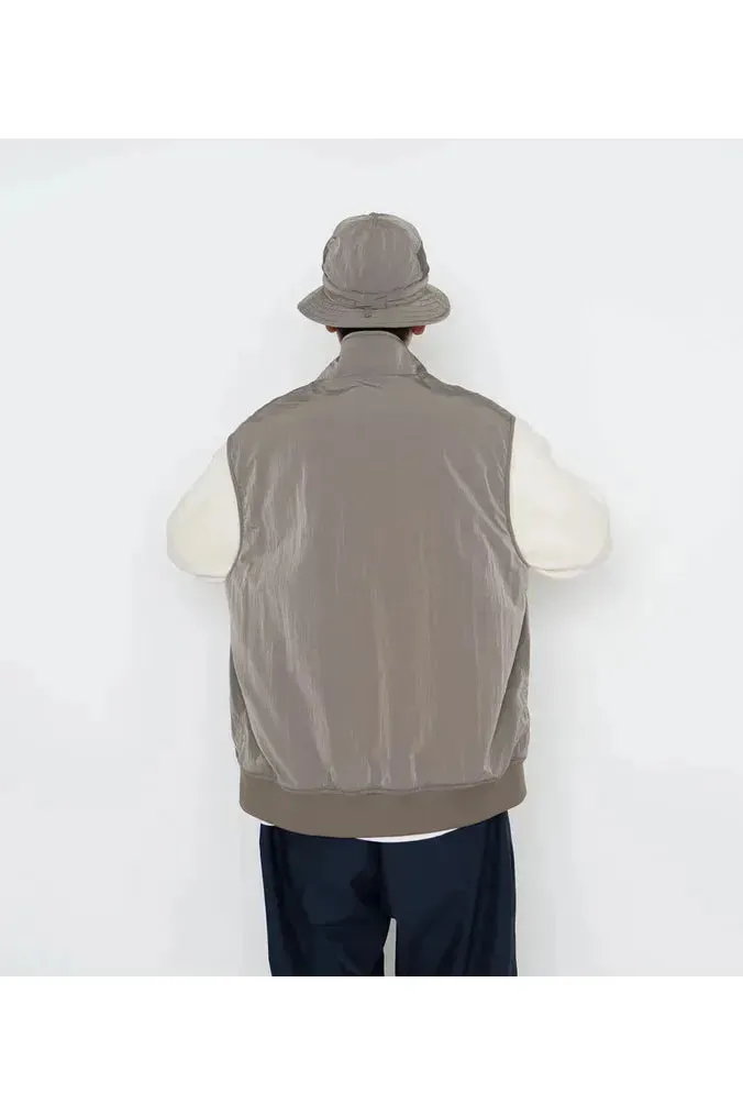 Zip Up Wind Vest - Beige